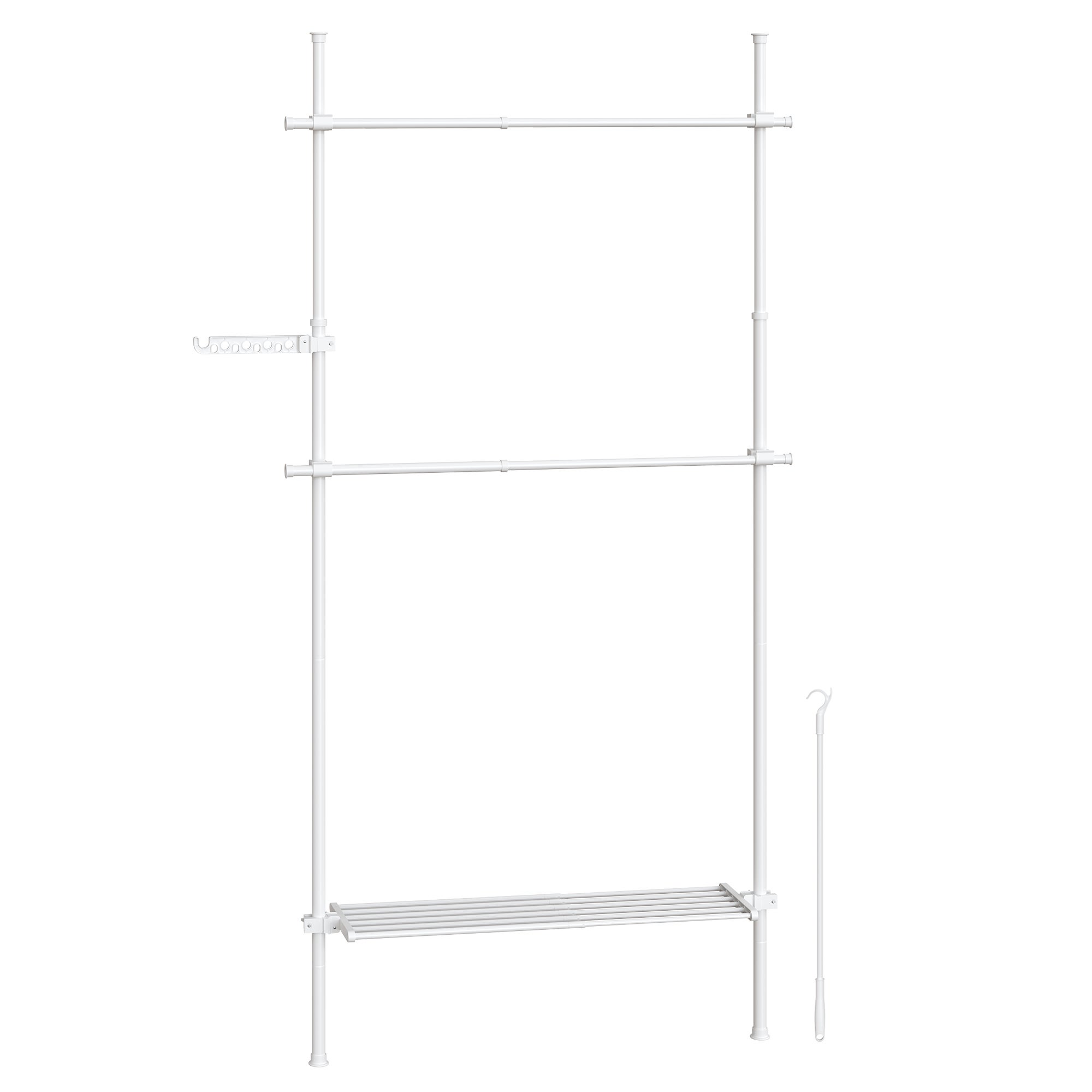 Portant à Vêtement du Sol au Plafond, Rangement Niveaux, Étagère