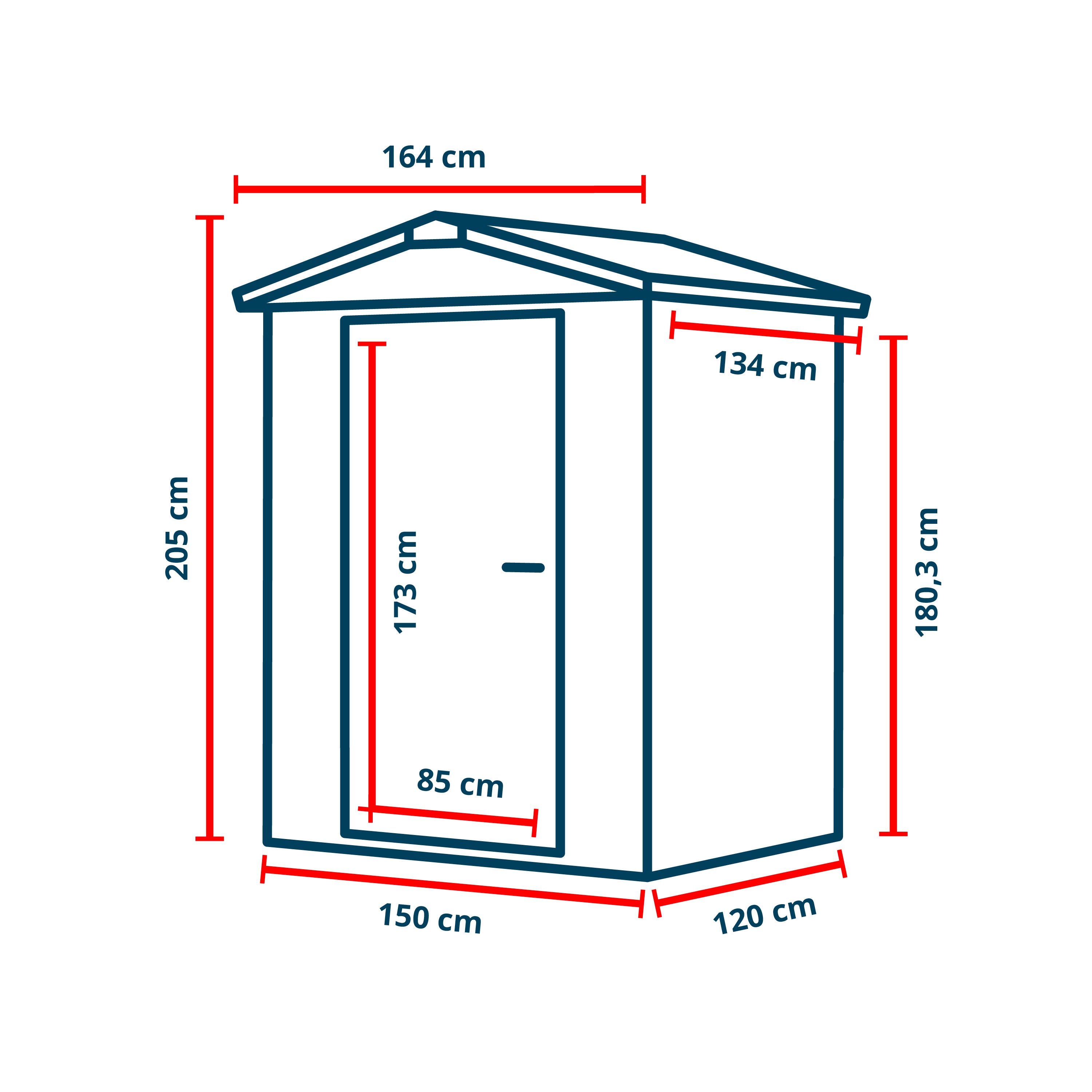 GFP Primeyard Casetta da giardino metallo 150x120x205 cm Armadio da esterno per attrezzi antracite - 9