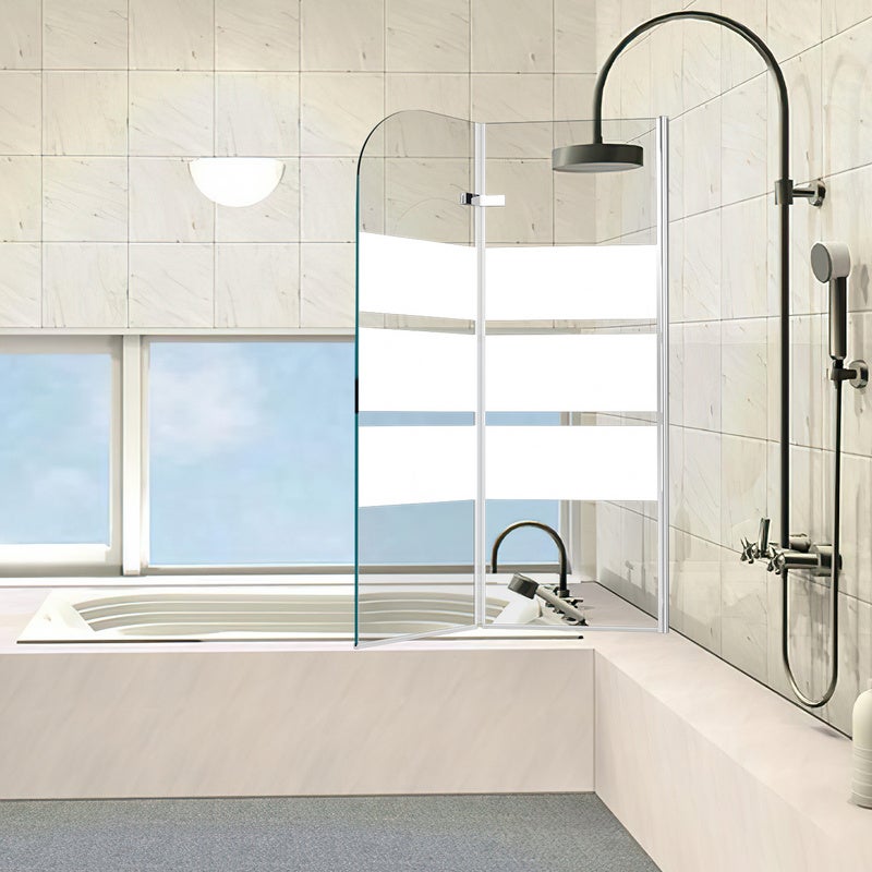 Pare-baignoire facile à nettoyer pivotant Paroi de douche sanitaire 6mm Nano Repliable glass 2 parties 100x140cm blanc - 7