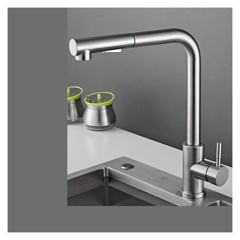 Wyciągana bateria kuchenna czarno-szczotkowany nikiel - bateria jednouchwytowa 2-strumieniowa 360° do zlewu - łatwa instalacja i nowoczesny design