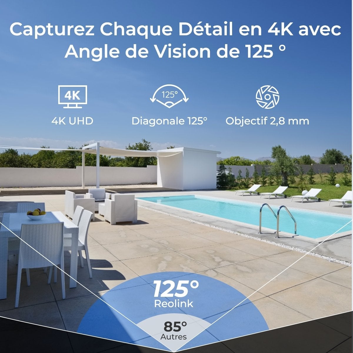 Caméra de surveillance 125°IK10 dôme 4K PoE filaire, Reolink - 2