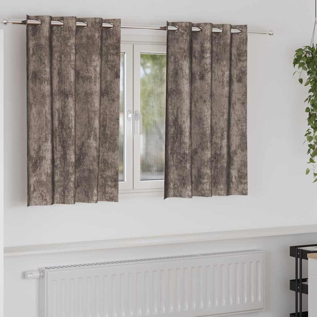 Zasłony z weluru 2 pcs Cappuccino 140 x 140 cm Aksamit vidaXL