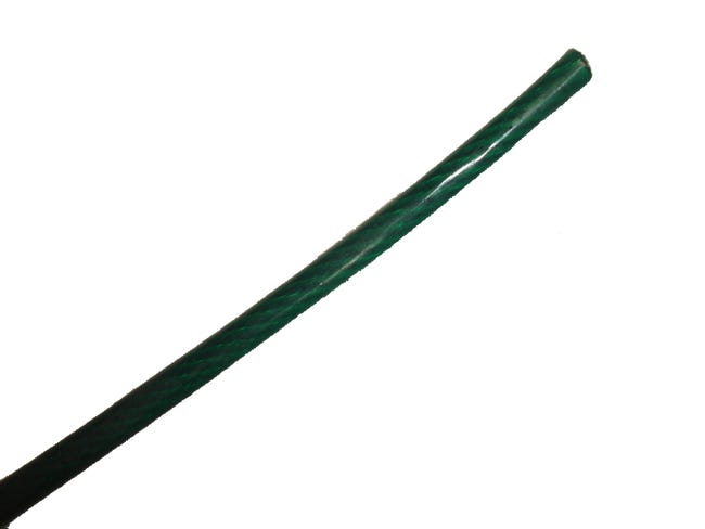 Cable De Acero Inoxidable 304 Recubierto De PVC - 4mm Diámetro X 5 Metros - Trenzado 7x7 Para Tendederos Y Usos Industriales