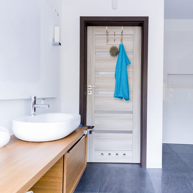 YUMORE Appendiabiti Da Porta Con 12 Ganci - Senza Forare, Bianco, Per Cucina, Bagno E Ufficio - Foto 9