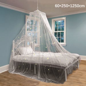 Moustiquaire De Lit En Dôme – Universelle – Polyester Fin – Hauteur 2,5 M – Installation Facile Avec Crochet