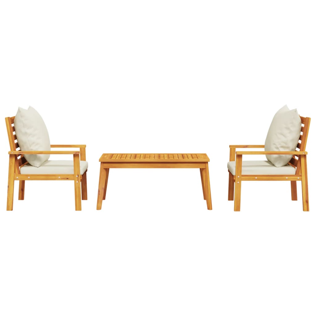Salon bas de jardin en bois Marron 2 personnes - 3