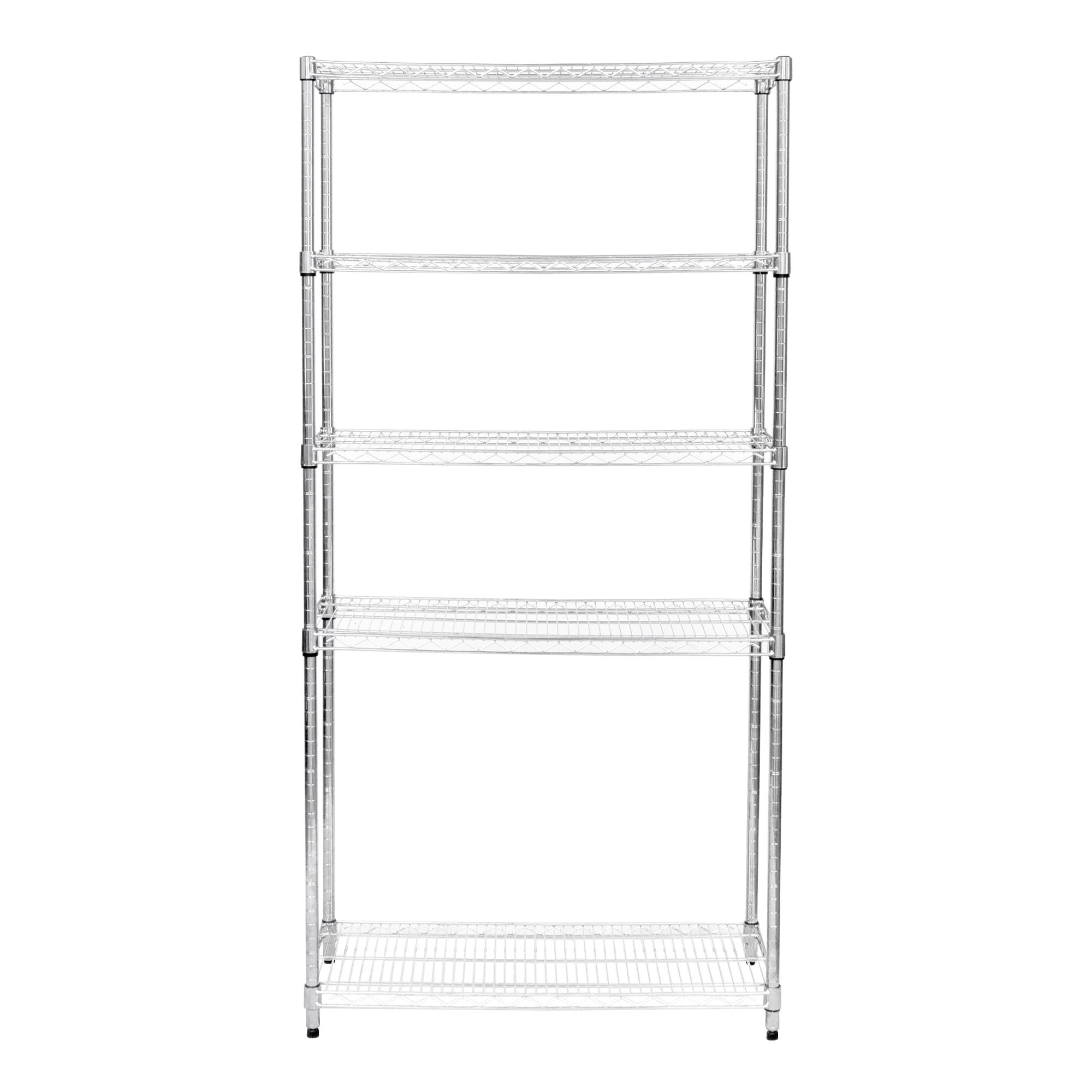 Etagère en Fil d'Acier Chromé 1000KG - 45 x 90 x 180cm - Pied de Nivellement - Rangement Garage, Cuisine, Atelier, - 8