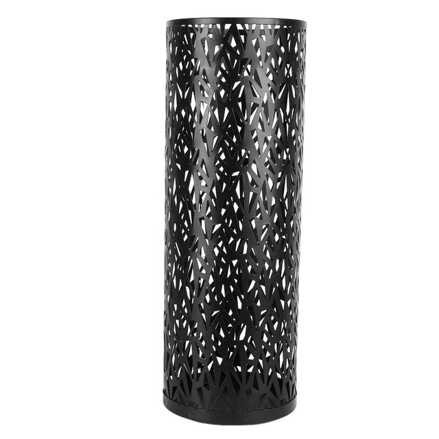 Porte-parapluie rond métal noir 23x15 cm ajouré résistant bureau entrée maison – ComfortXL