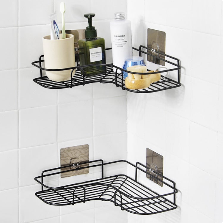 10 Crochets Adhésifs Pour étagère De Douche - Support D'angle, 6x14 Cm, Charge 5-10 Kg | Pour Panier, Savon, Sur Surfaces Lisses
