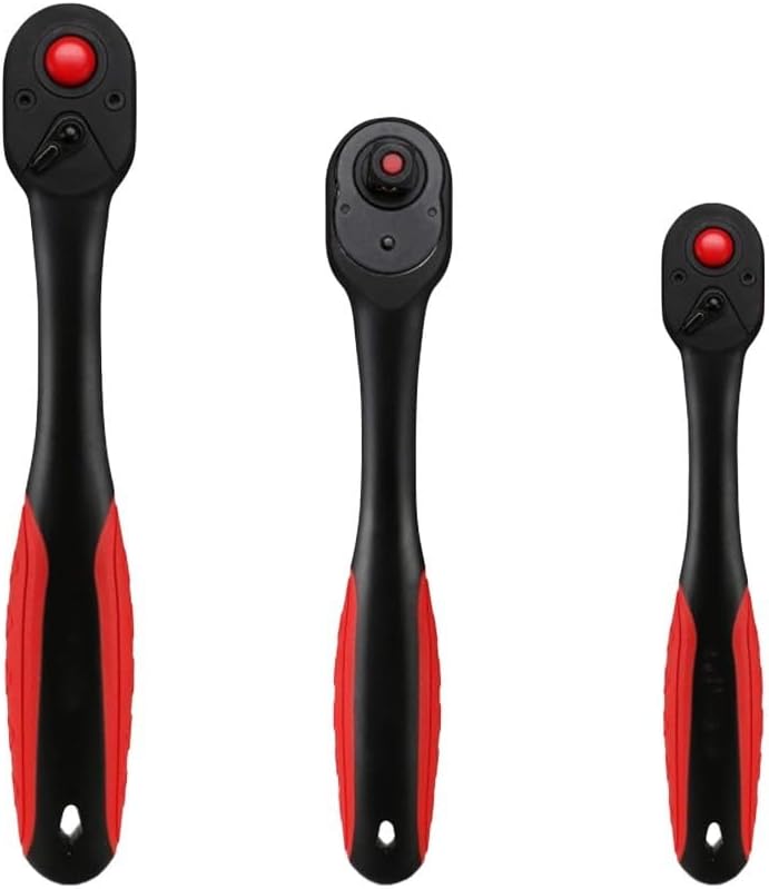 Zestaw kluczy grzechotkowych 1/4", 3/8", 1/2", 72-zębowy klucz grzechotkowy z szybkim zwalnianiem, odwracalny, wykonany ze stali chromowo-wanadowej (9
