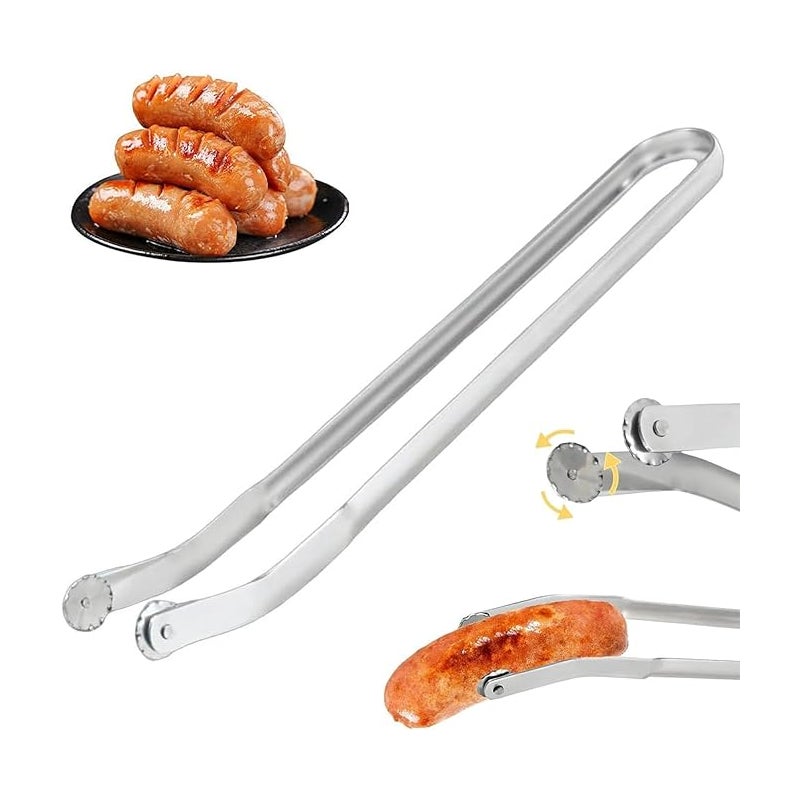Szczypce do grilla, długie szczypce do grilla, rolka do grilla, szczypce do kiełbas, rolka do kiełbas z rolką