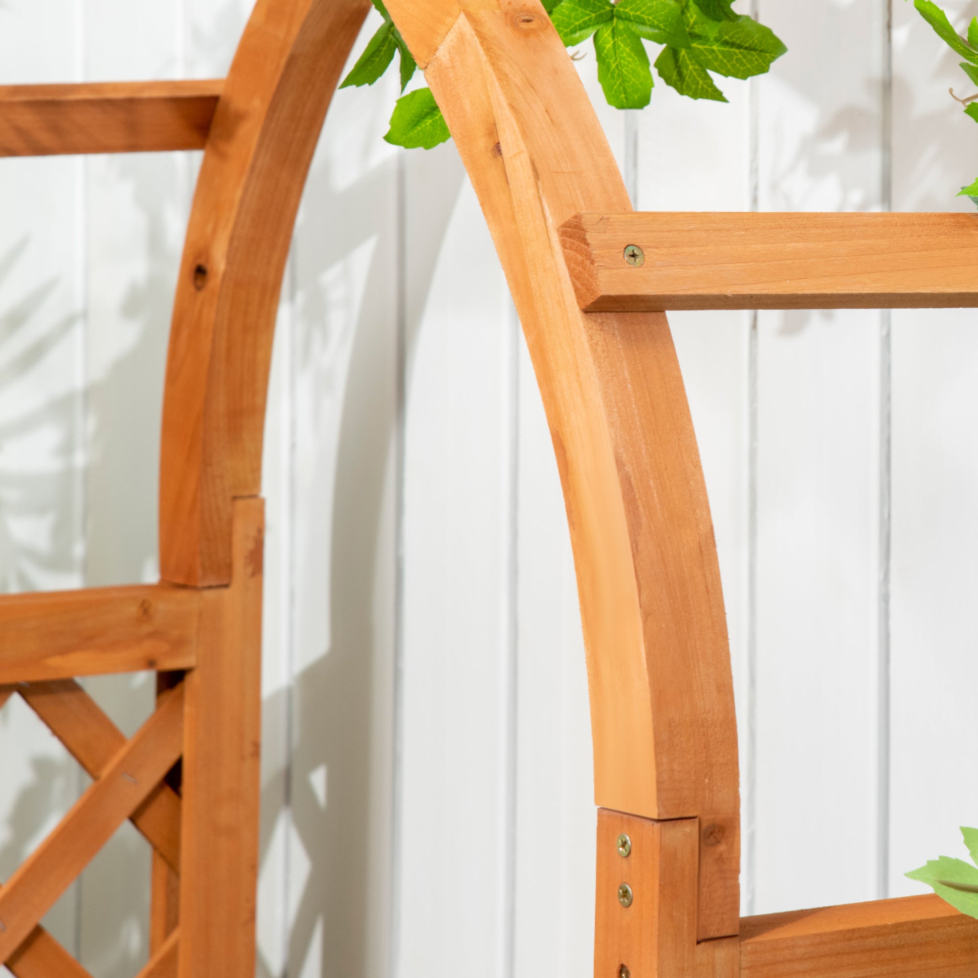 Jardinière rectangulaire - Outsunny - sur pied avec treillis et arche bois sapin pré-huilé - bois - 83x36x152cm - 9