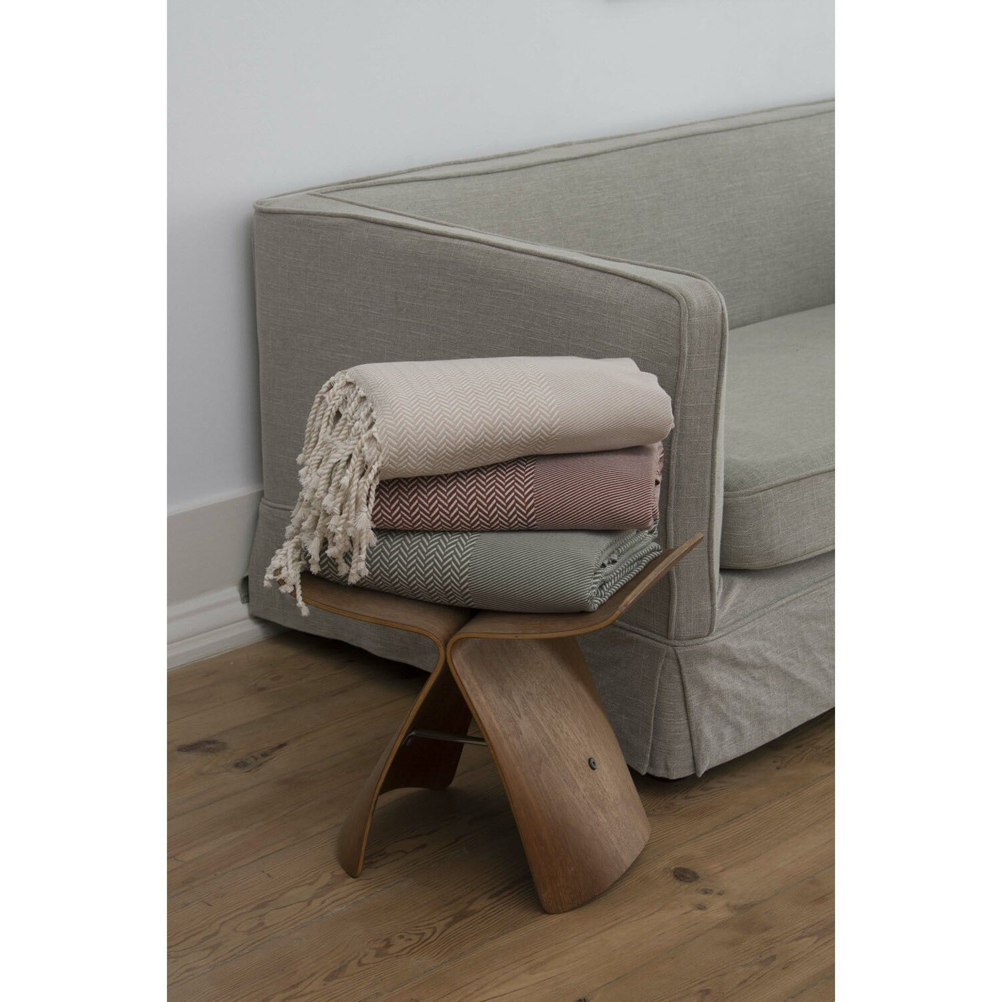 Plaid 130x170 coton taupe clair - 6