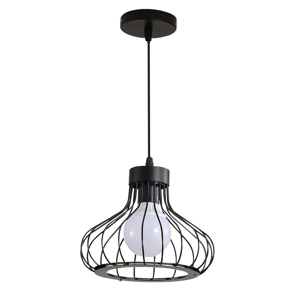Suspension Vintage Hofstein - Lampe Pendante En Bois - Noir/marron - Pour Salon/cuisine