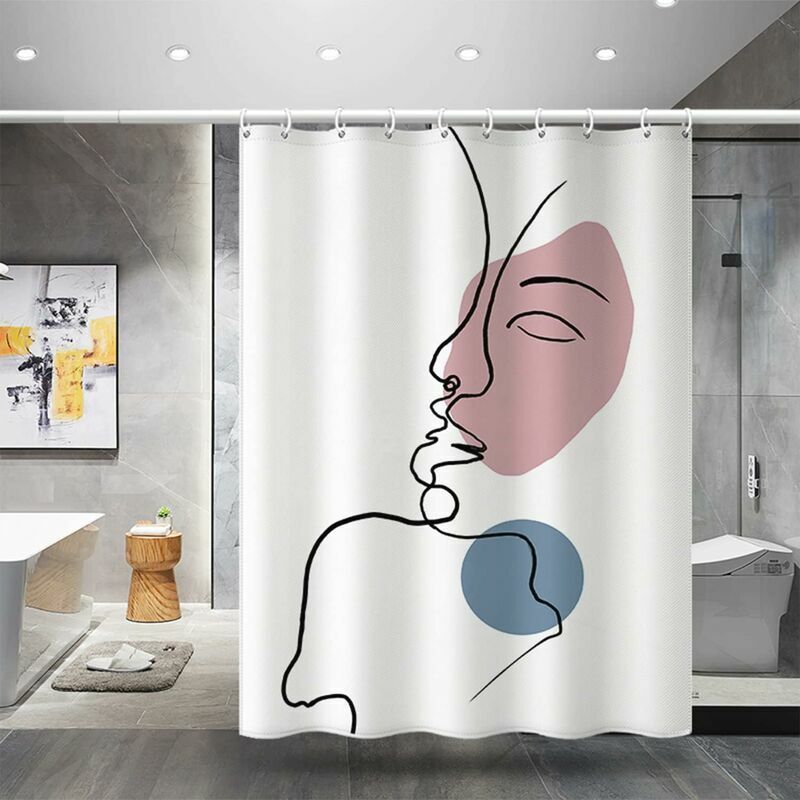 Zasłona Prysznicowa Antypleśniowa 180x200 cm, Zasłona Prysznicowa Materiałowa, Można Prać w Pralce (180x200cm,)