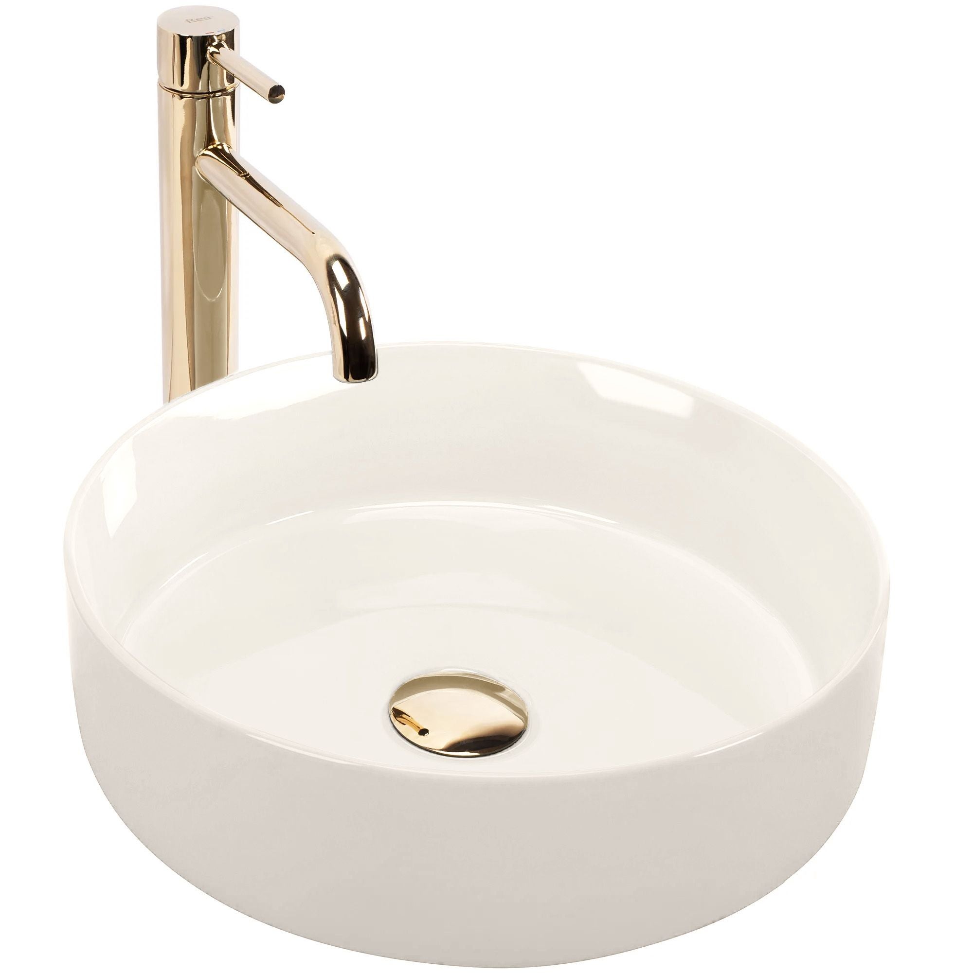 Umywalka Nablatowa Rea Sami Shiny Biały 36 X 36