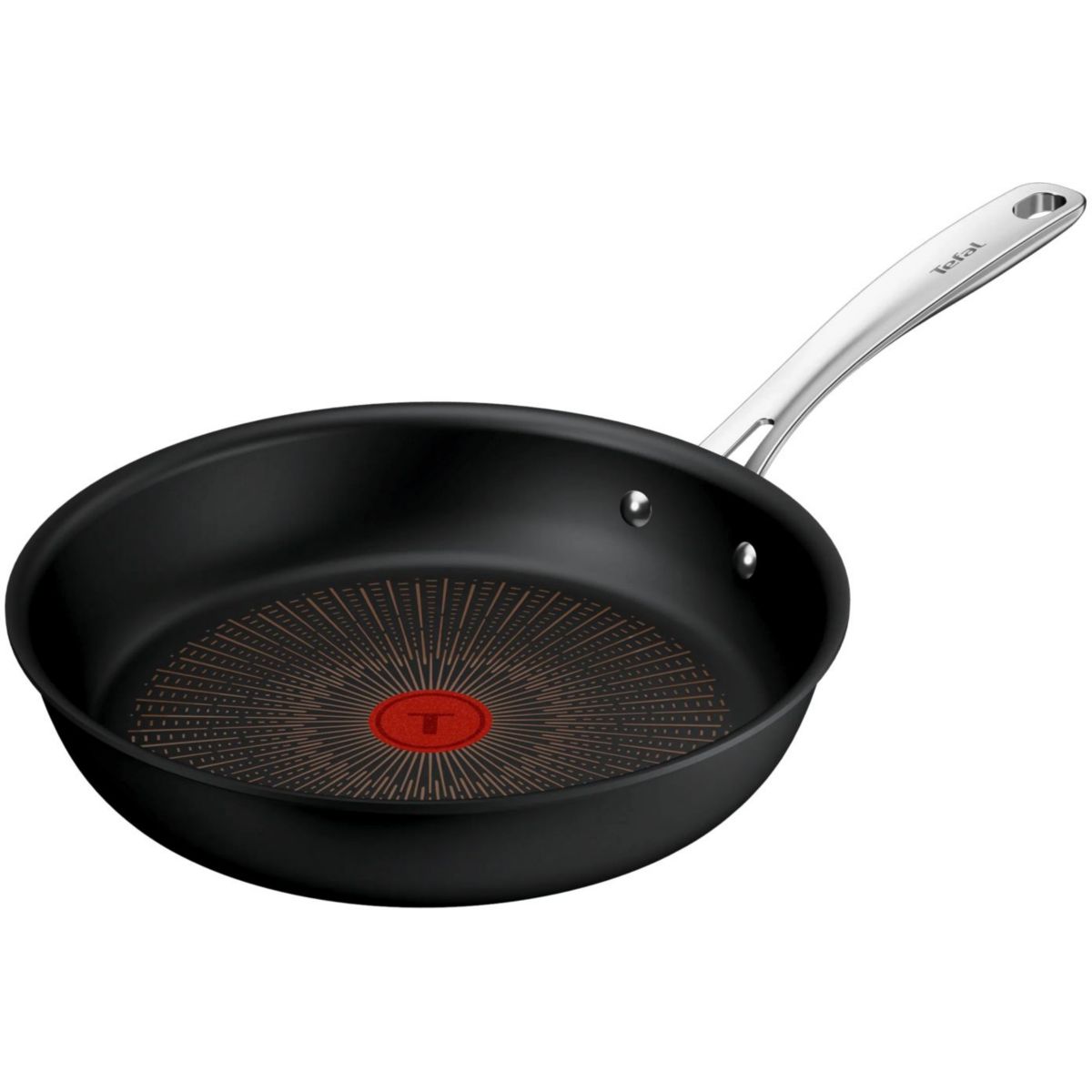 Tigaie Tefal Excellence+ G3300602, 28 cm, invelis antiaderent, tehnologie FUSIONCORE, Thermo-Signal™, maner nituit, aluminiu, inductie, negru