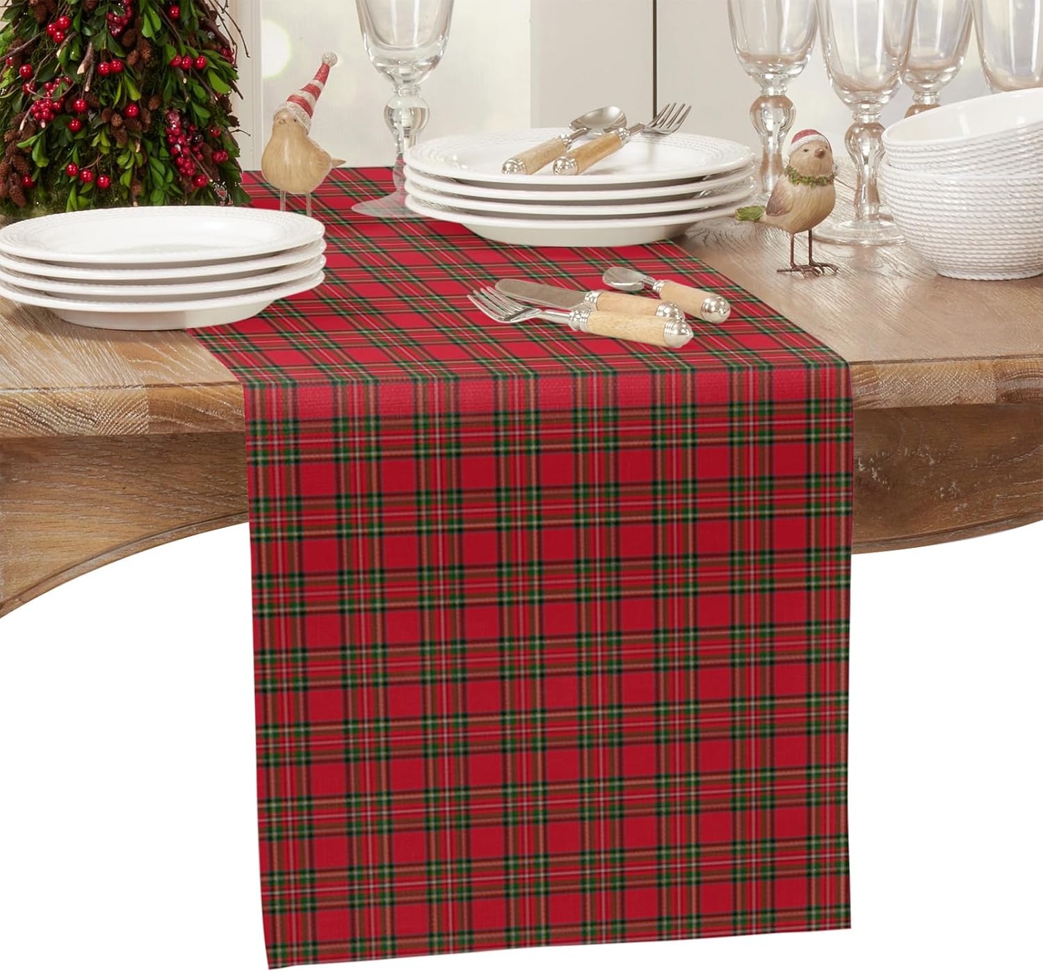Runner Tavola Natale Moderno Rosso e Oro | INF Home Decor S