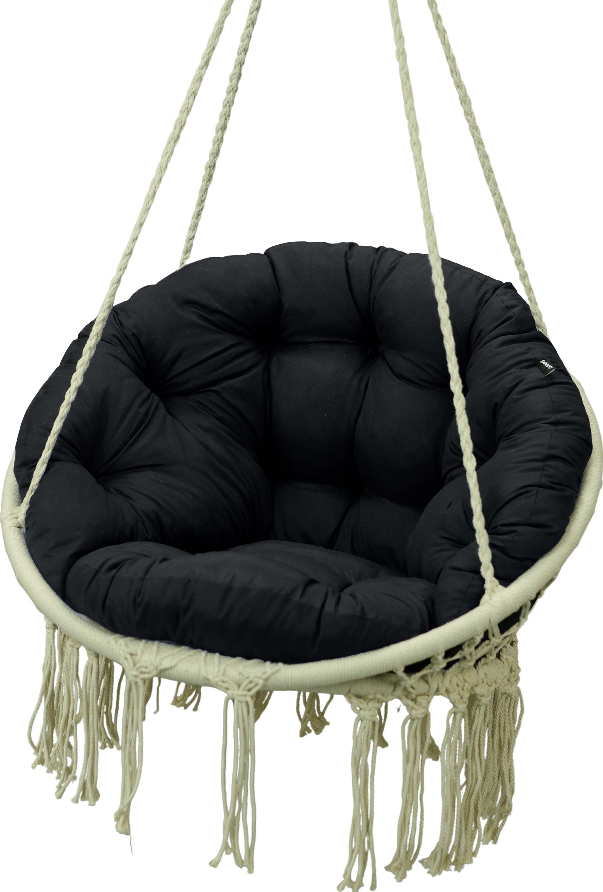 Poduszka ogrodowa na krzesło huśtawkę wiszącą bocianie gniazdo AMPO 110x60 cm czarny 1 szt.