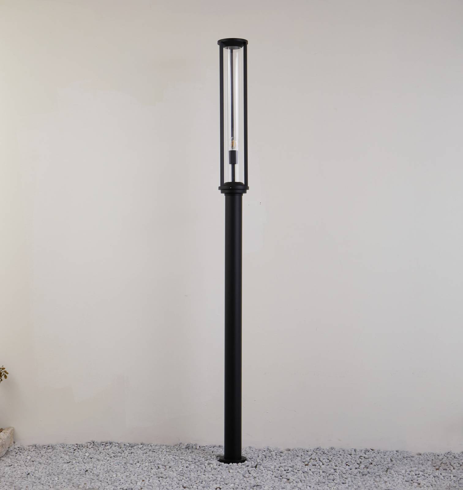 Lucande lampada da esterno Alivaro, nero, 220 cm, E27, IP65, Candelabro, lampada da esterni - 3