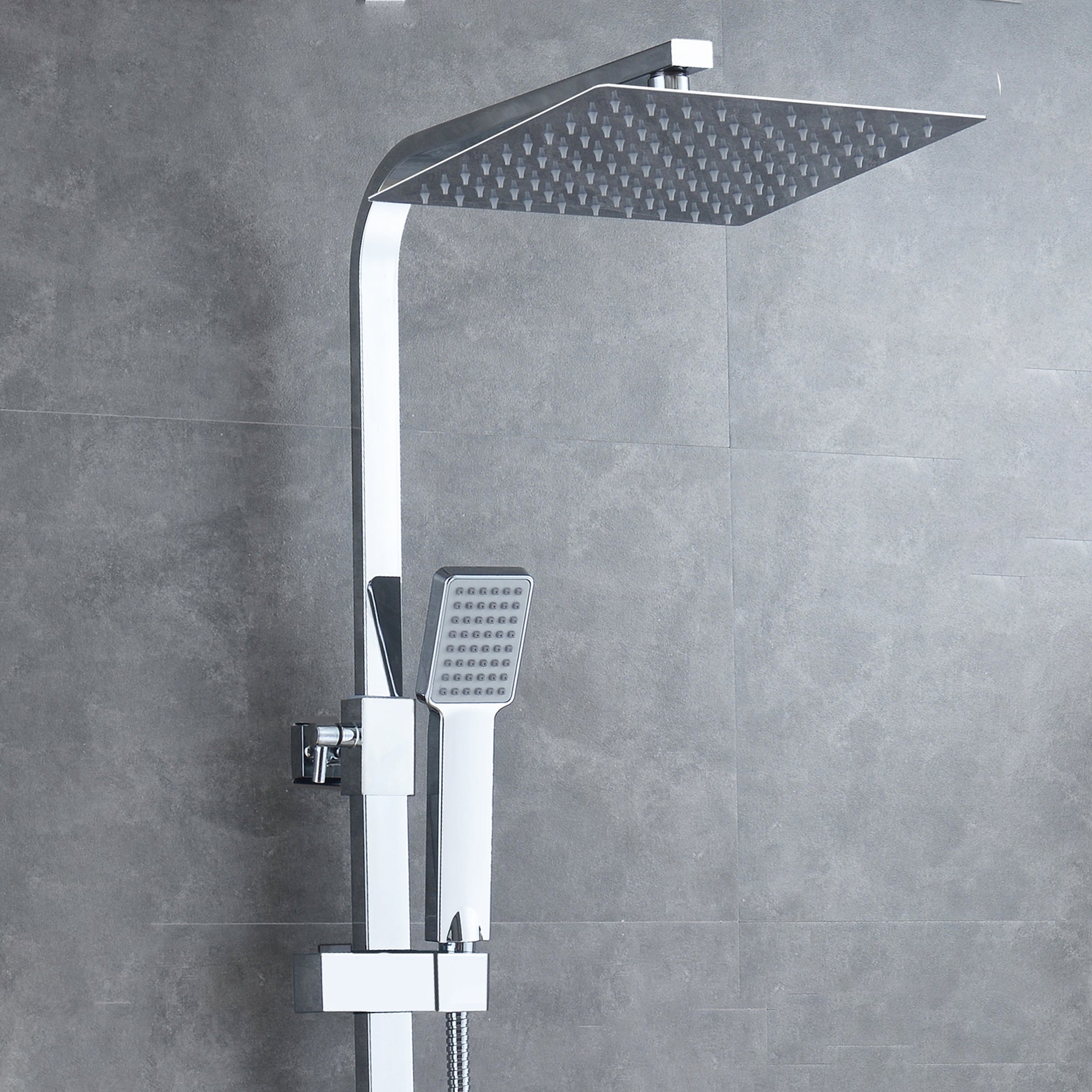 Colonne de douche thermostatique salle de bain douche carré chromé avec mitigeur réglable en AICA - 3