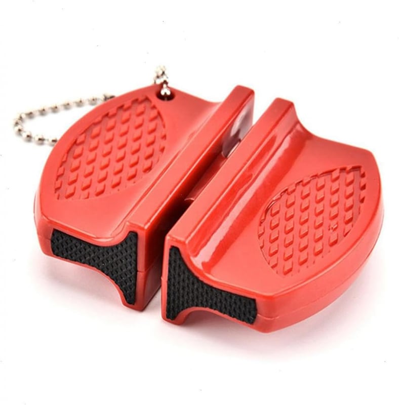 Ostrzałka do noży - Gadżety kuchenne - Stal wolframowa - 1 sztuka - 7,4*5,8 cm - Czerwona - Wielokrotnego użytku