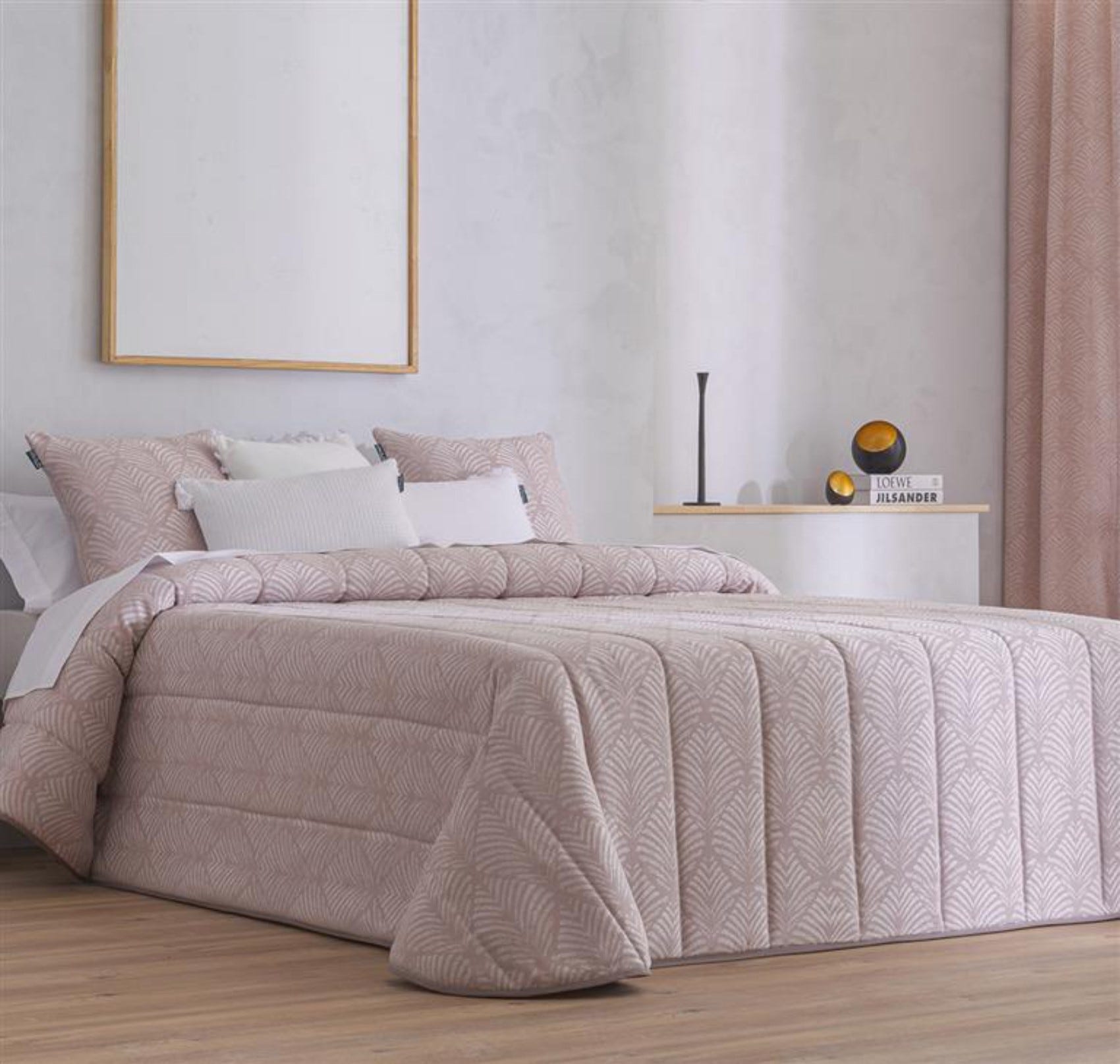 Colcha Bouti Tejido Jacquard Suances Rosa Relleno 100 gr para Cama de ...