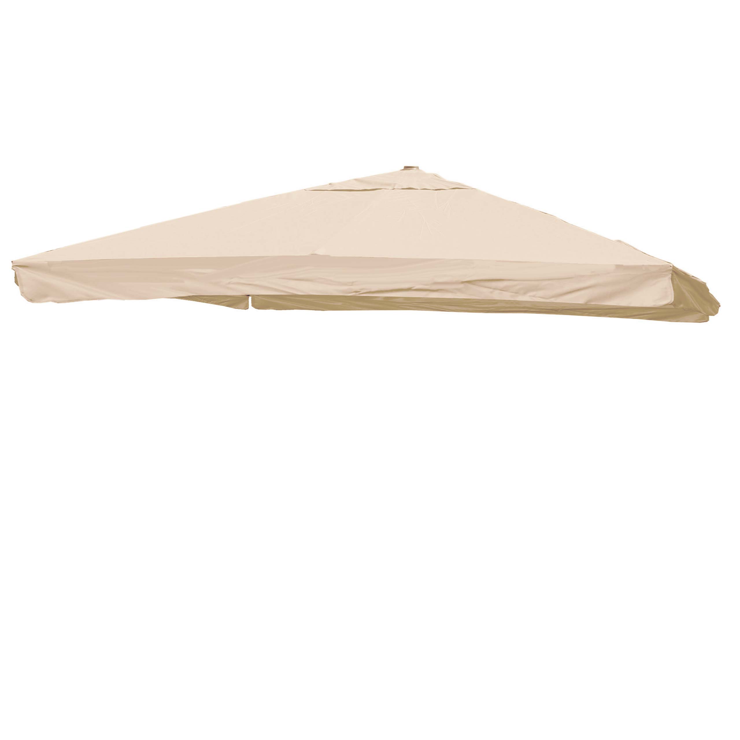 Pokrowiec zamienny do luksusowego parasola HWC-A96 z klapą, pokrowiec na parasol, 3x4m (Ø5m) poliester 4kg ~ kremowy