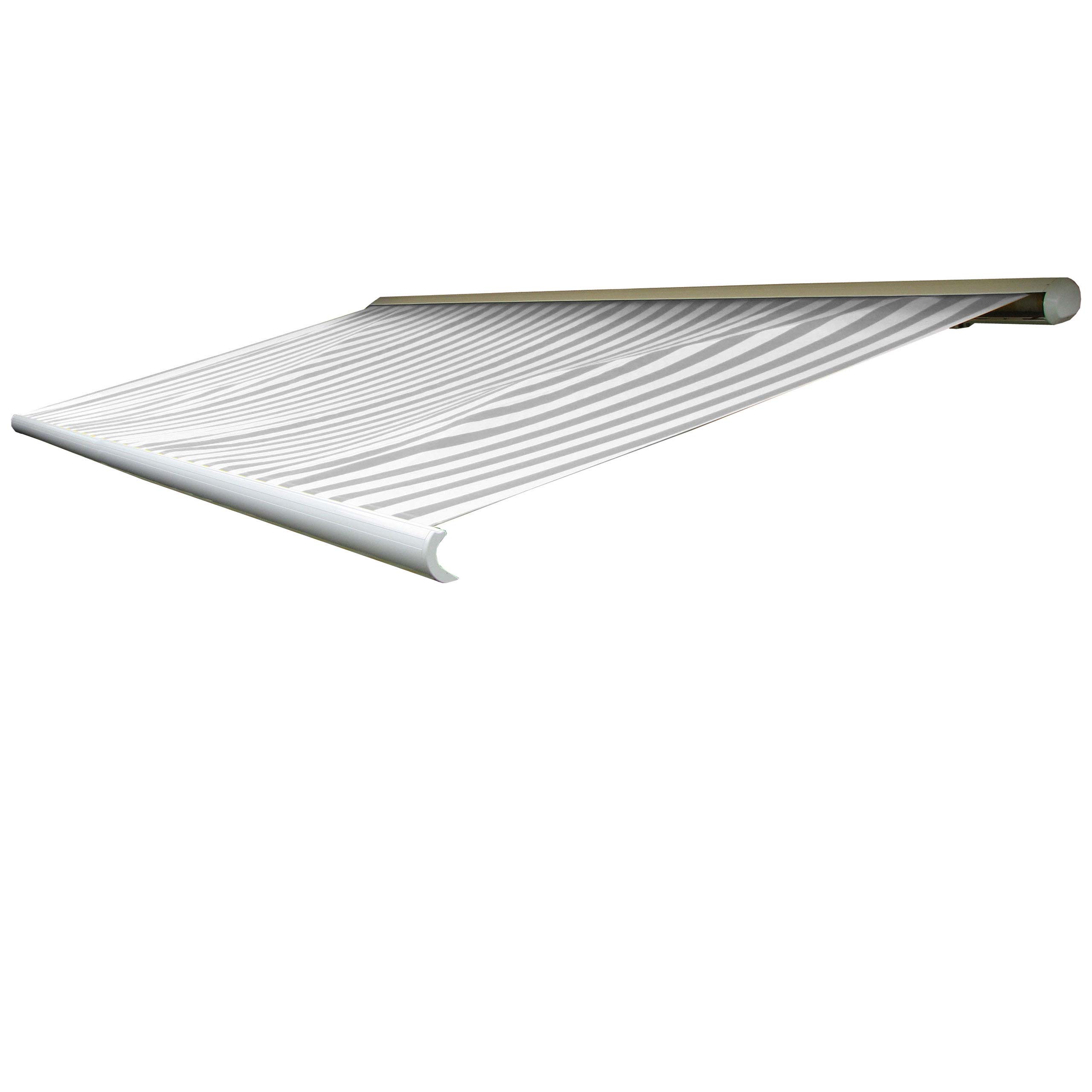 Wymienne poszycie do markizy T123, pełna kaseta Wymienne poszycie przeciwsłoneczne 4.5x3m ~ Poliester szaro-biały