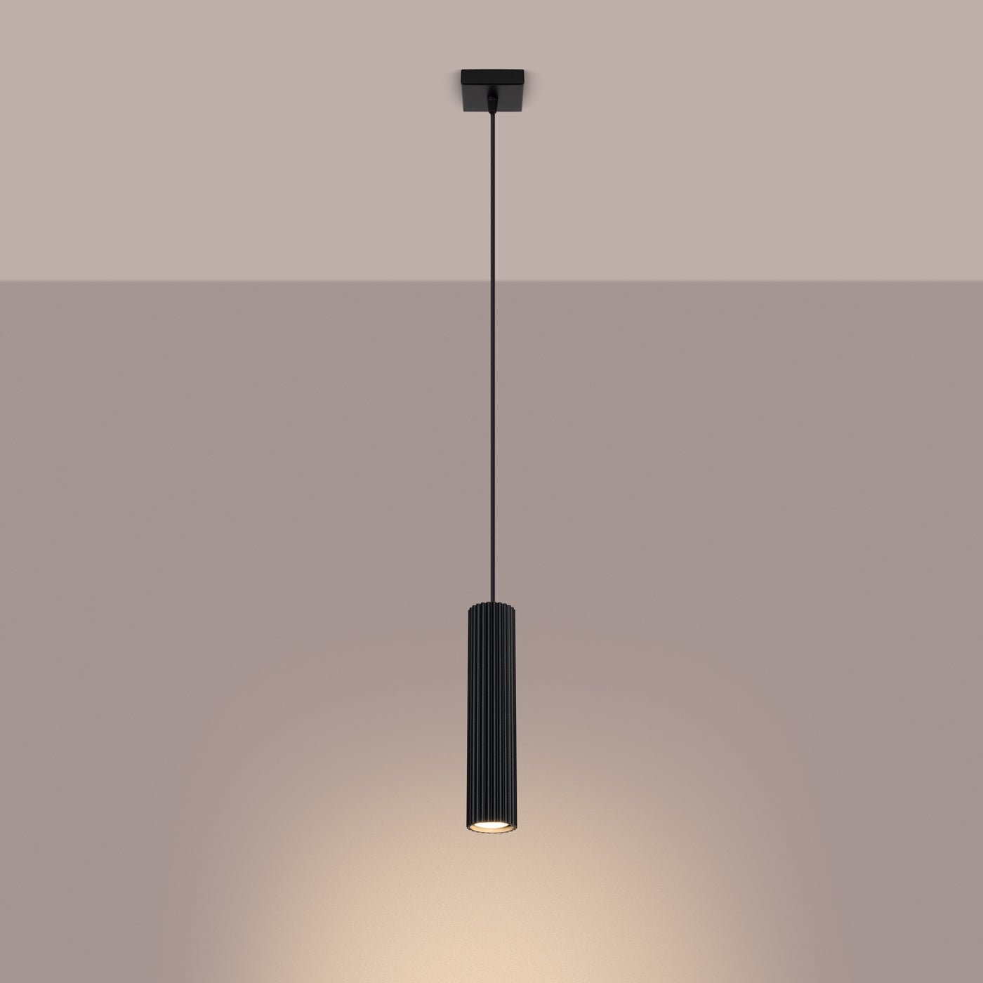 Lampa wisząca GLOOW 1 czarny LED 3000K - 8x8x118cm Sollux