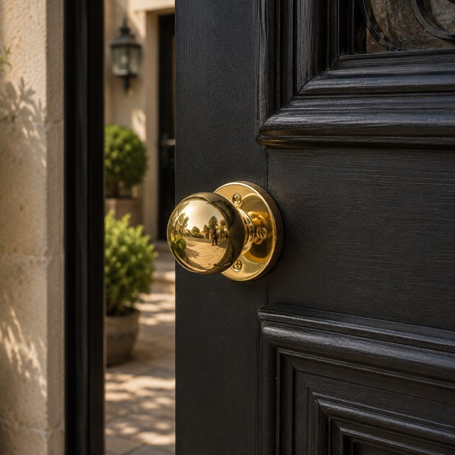 Pommeau de porte d’entrée REIMS, laiton poli