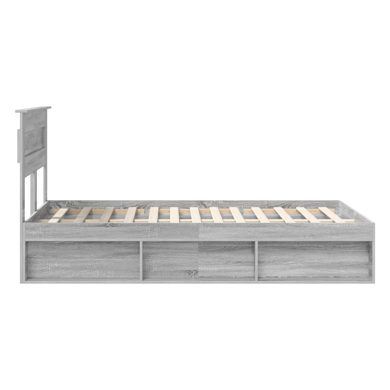 Cadre de lit gris 120 x 200 cm en pin massif - 8