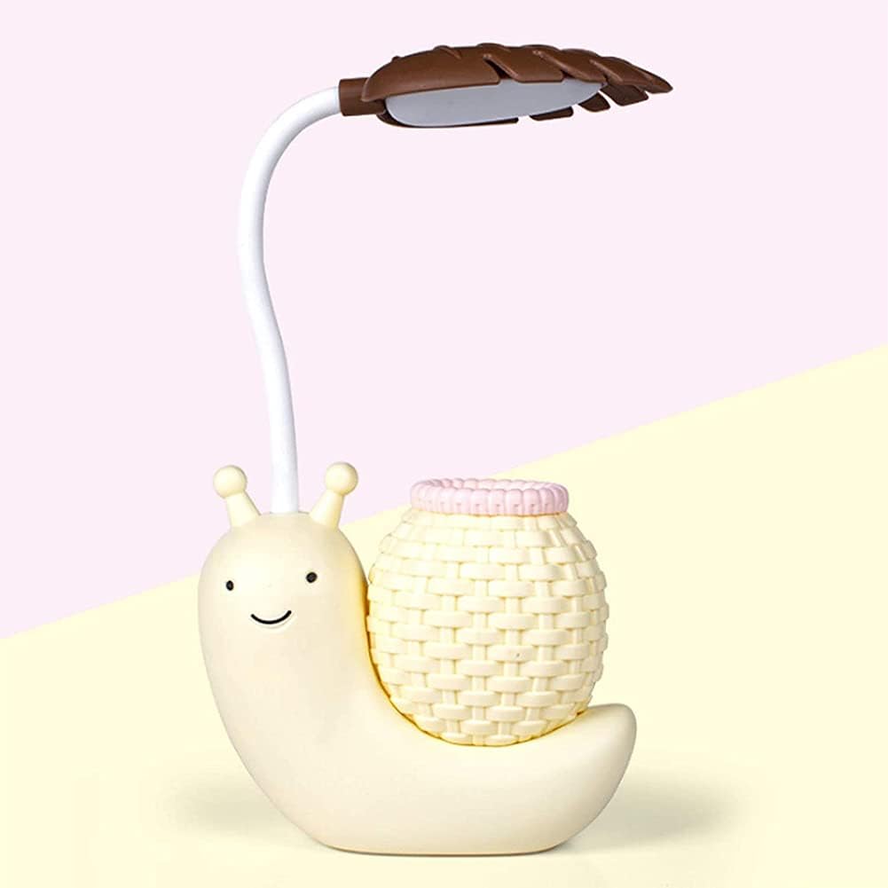 Lampa w kształcie ślimaka z kreskówki, uchwyt na długopisy, ramka na telefon komórkowy, ochrona oczu, lampa do nauki, lampa do czytania, - 5