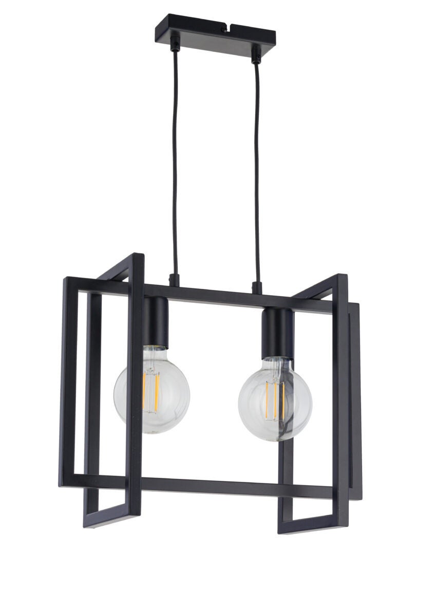 Lampa wisząca Eden czarna 2xE27x15W dekoracyjna wym: 80 x 41 x 18 cm metal SIGMA
