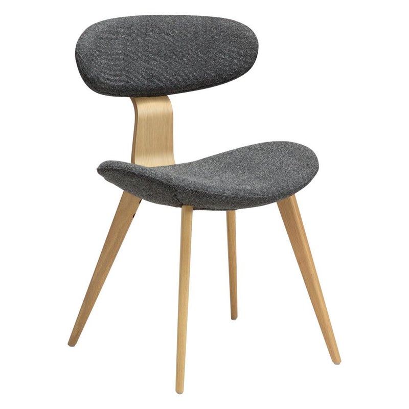 Buckle Dan-Form krzesło stołowe bouclé ciemnoszary.
