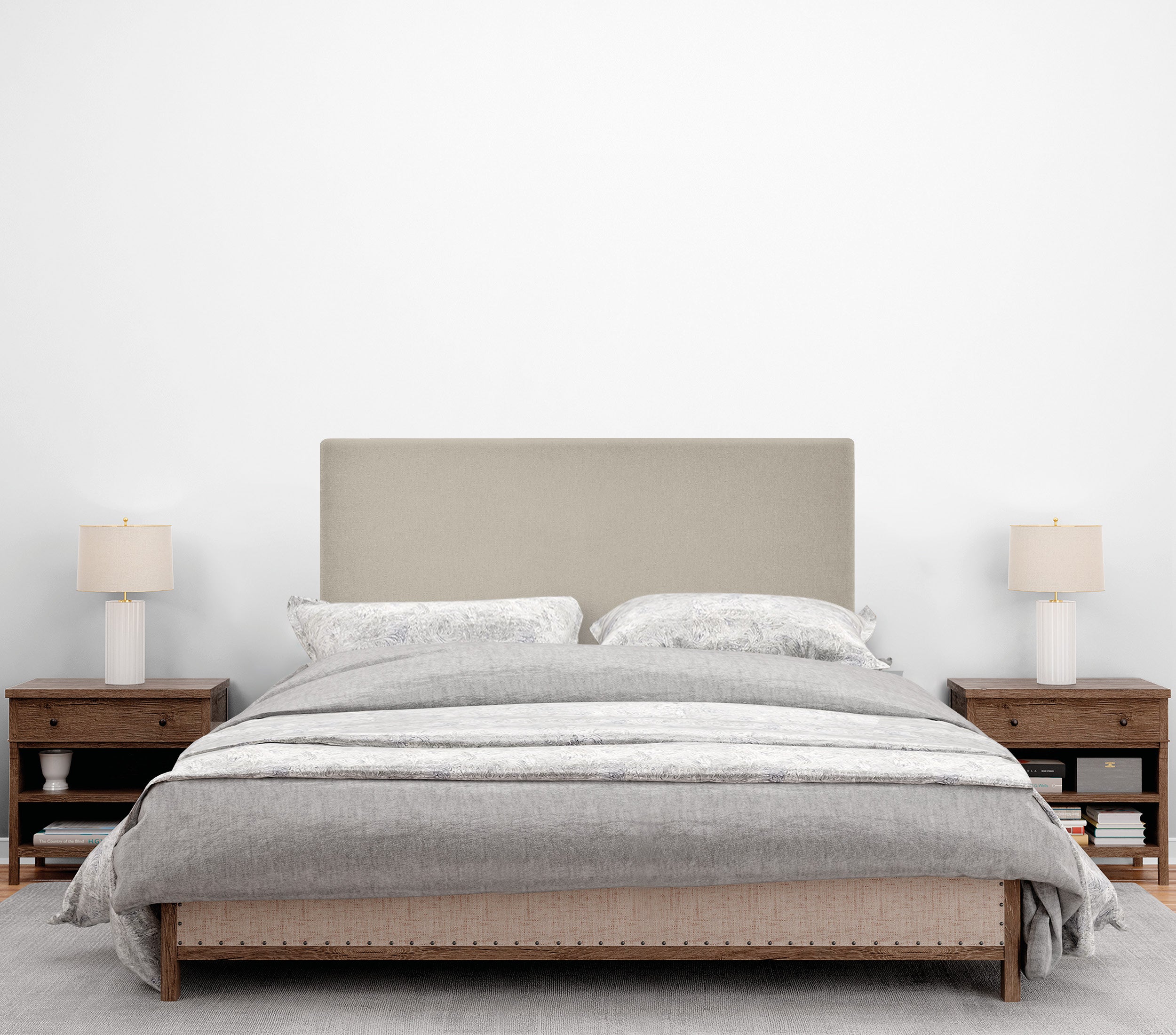 DHOME Testiera in de Tessuto Aqualine Liscio 90x105cm Con le gambe Letti 80/90 - Beige - 4