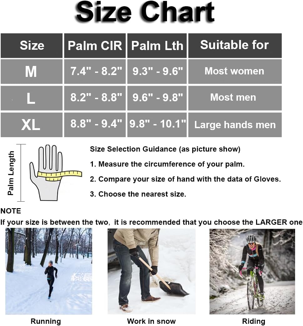 Gants d'hiver à écran tactile, gants chauds imperméables et coupe-vent, gants de course à pied, de cyclisme et de conduite, M - 6
