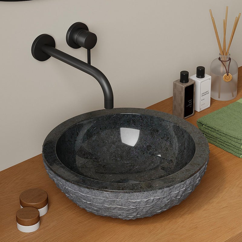 Marmurowa umywalka łazienkowa MUKI - Kolor szary