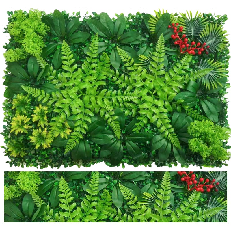 Sztuczna ściana roślinna, sztuczny żywopłot, ogrodzenie zapewniające prywatność z ochroną UV, tło z sztucznej zieleni, 60 cm x 40 cm