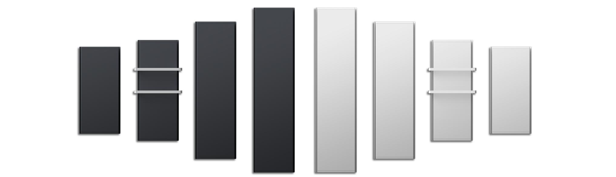 Radiateur électrique vertical 180 x 45 cm anthracite Radialight ICON ICO20111 - Noir mat - 6