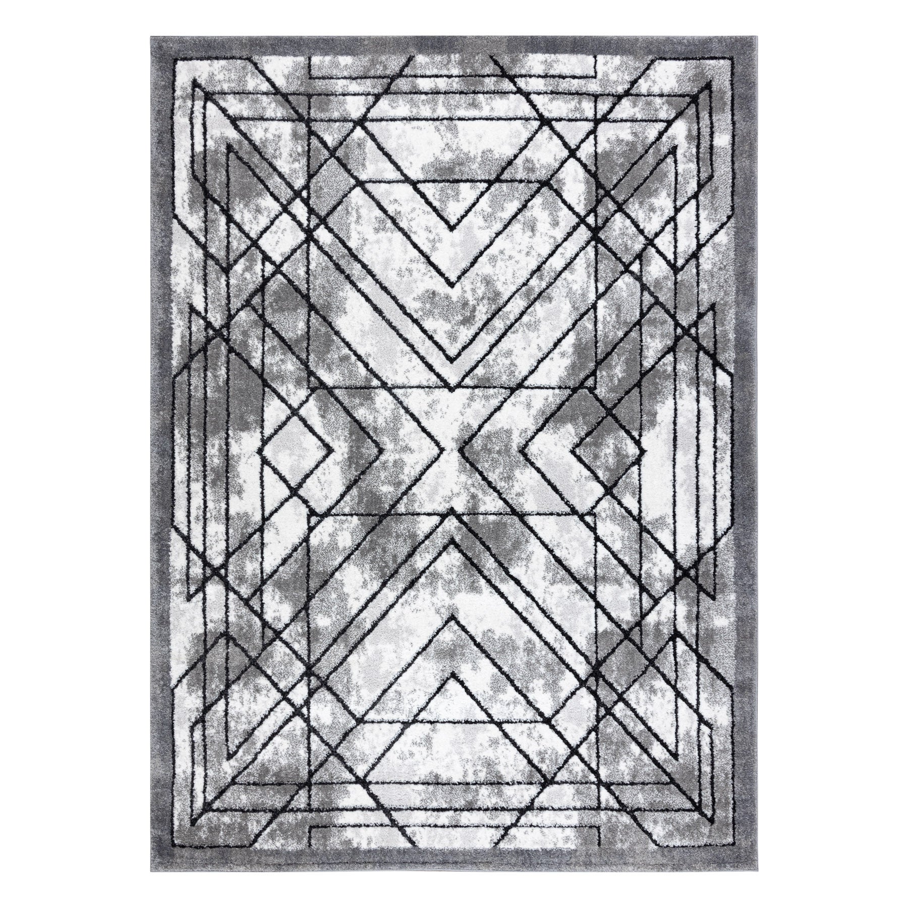 Dywan nowoczesny COZY Tico, geometryczny - Strukturalny, dwa poziomy runa szary 160x220 cm - 3