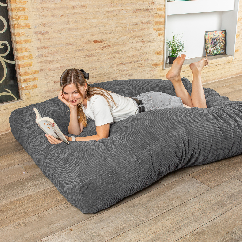 Pouf letto convertibile 2in1 grigio scuro - 4