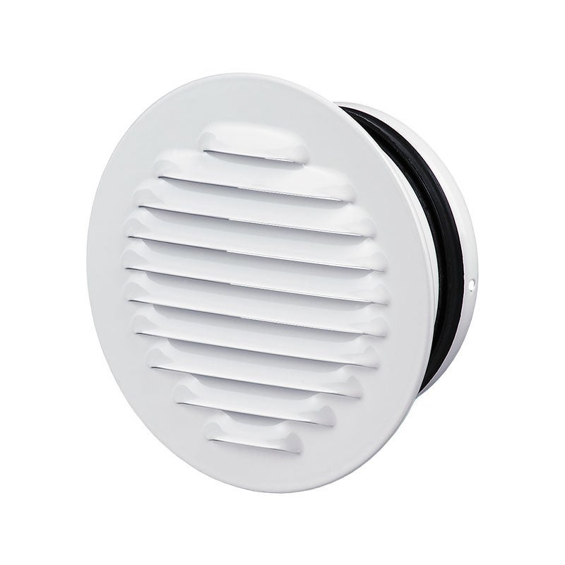 Grille d'aération avec caoutchouc Ø150 mm anti-insecte - Acier blanc ...