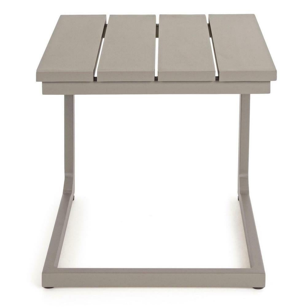 Table basse design d'extérieur en aluminium écru 41x41x45 cm | Leroy Merlin