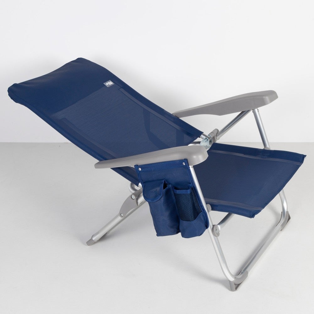 Silla de playa multiposición plegado slim c/cojín y bolsillo Aktive - 7