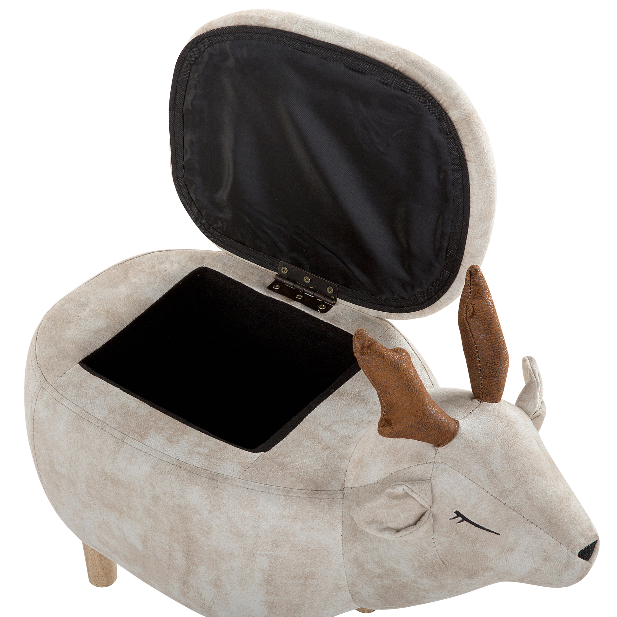 Pouf animaletto contenitore REINDEER Tessuto Beige - 8