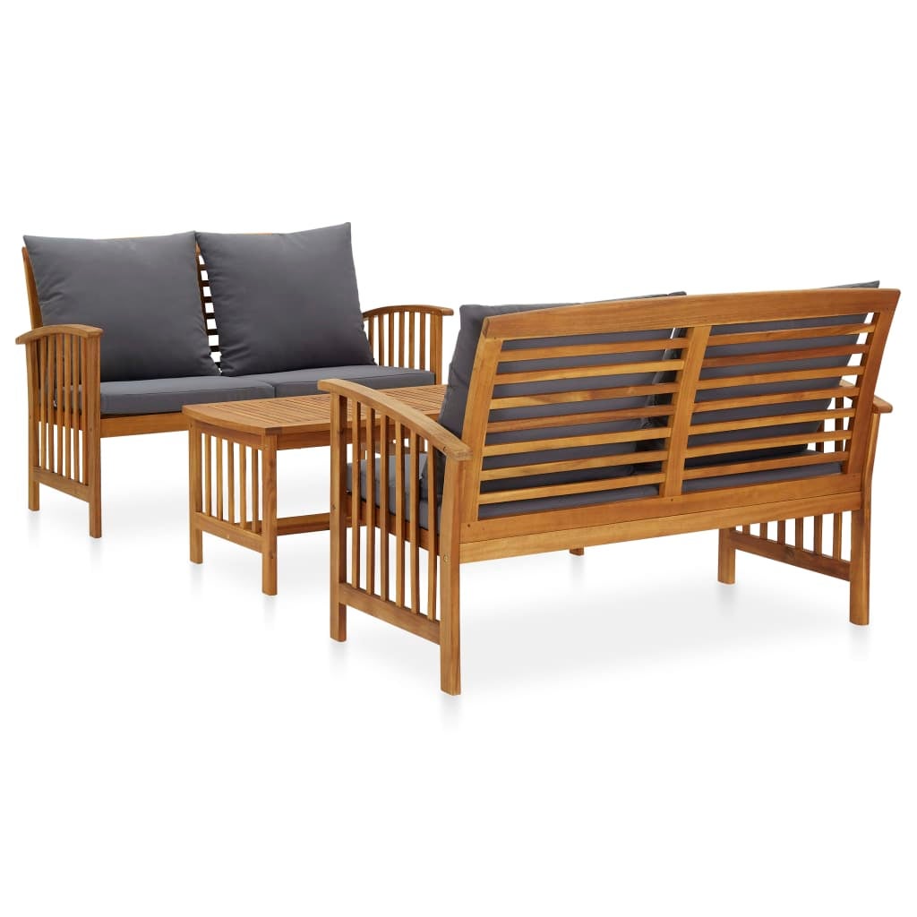 Torana  Muebles De Jardín 3 Piezas Con Cojines Madera Maciza De Acacia , Leroy Merlin
