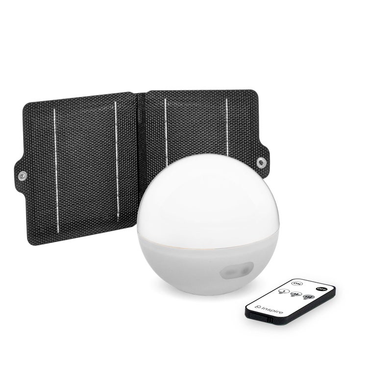 Solarna i ładowalna lampa zewnętrzna CASPE - 1300 LM ściemniana za pomocą pilota - Ciepła biel 3000K - IP54 - INSPIRE