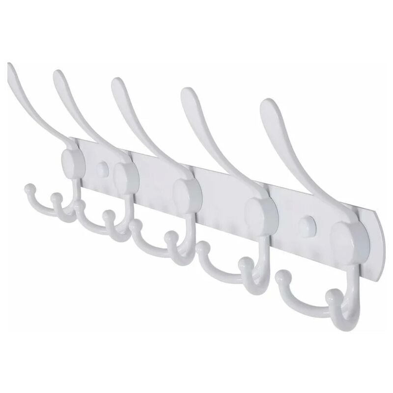 (Blanc) Wieszak ścienny – 5 pasujących haczyków, wytrzymały, ze stali nierdzewnej, metalowy wieszak na ubrania, ręczniki, torebki