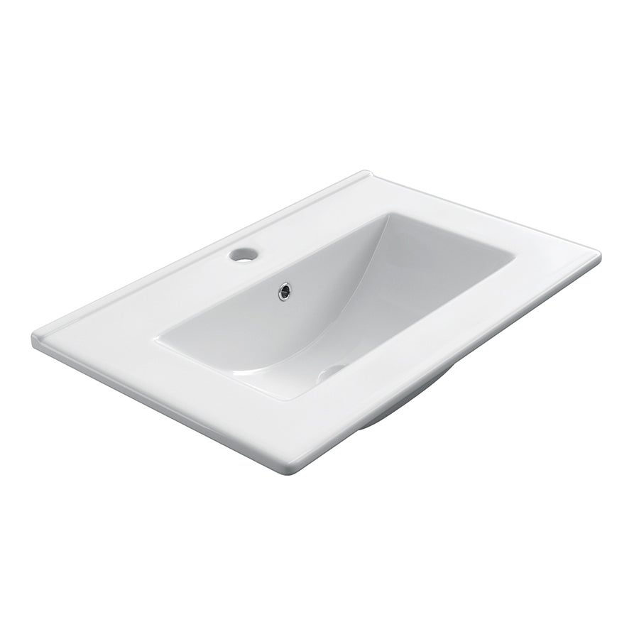 Meuble de salle de bain 60cm simple vasque - 3 tiroirs - sans miroir - PALMA - ebony (bois noir) - 6